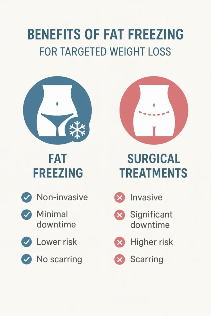 graphic showing the benefits of fat freezing Oakham